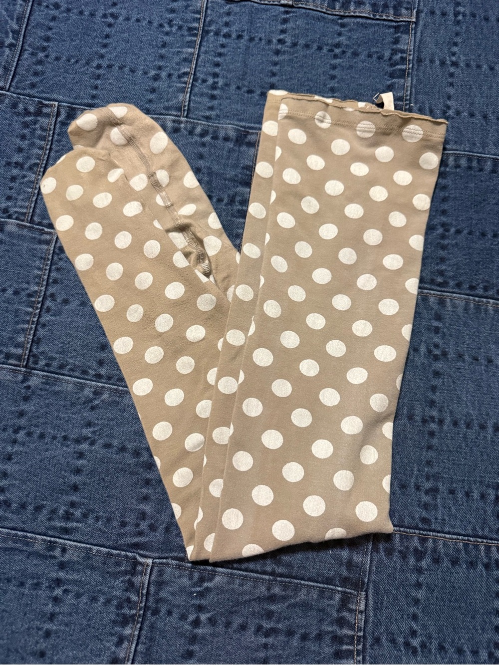 Magnolia Beige Leggings with White Polka Dots